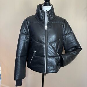 Walter Baker Lamb Leather Puffer Jacket EUC. Large
